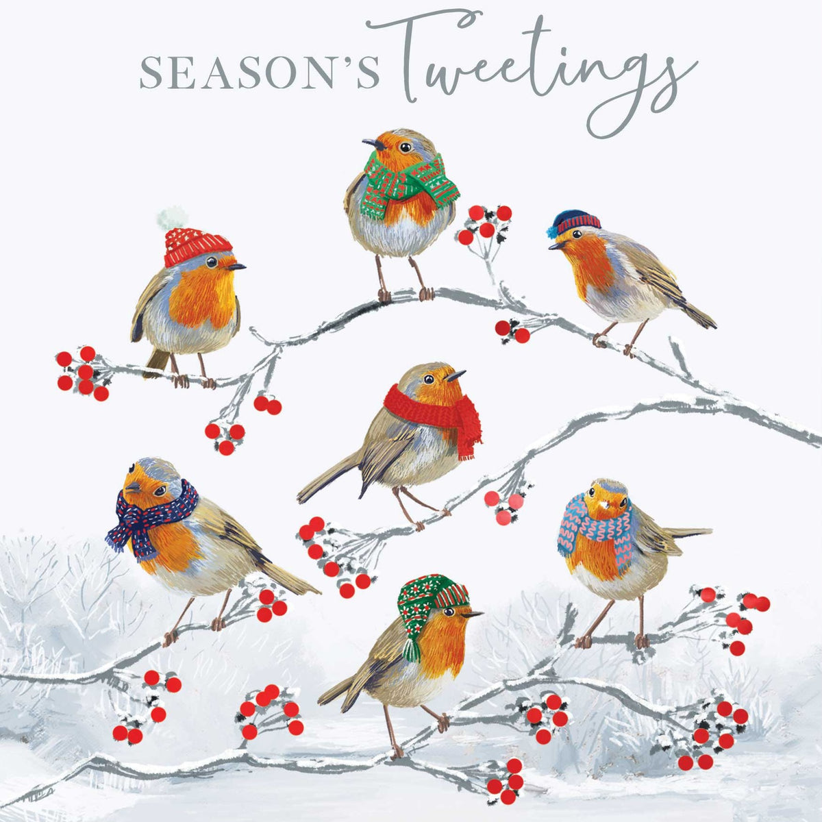 Season’s Greetings Robins Christmas Cards – Pack of 16